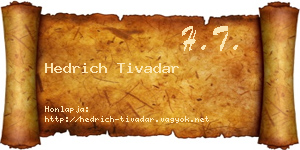 Hedrich Tivadar névjegykártya